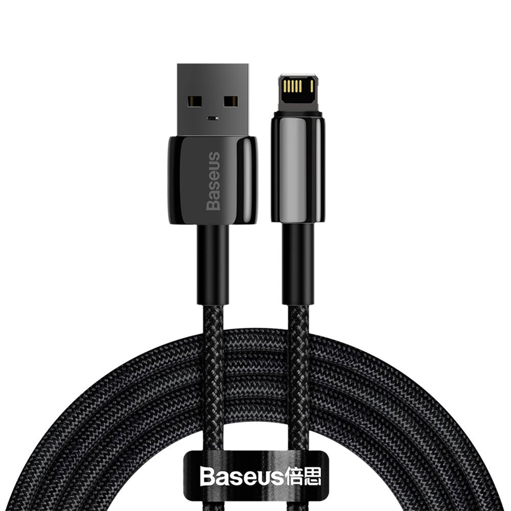 Cabo USB - Lightning 2,4 A 2 m preto Baseus Tungsten (CALWJ-A01)