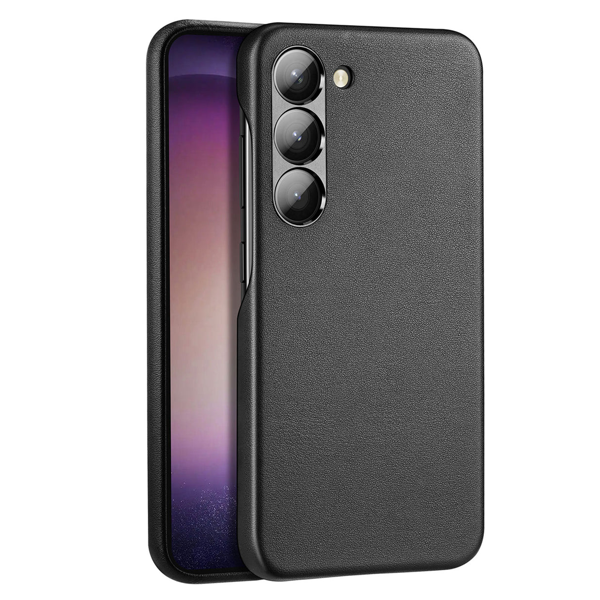 Capa elegante Dux Ducis Grit para Samsung Galaxy S23 em couro sintético preto