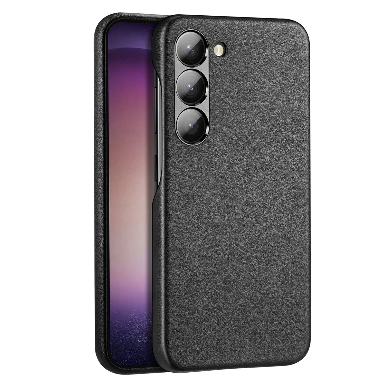 Capa elegante Dux Ducis Grit para Samsung Galaxy S23 em couro sintético preto