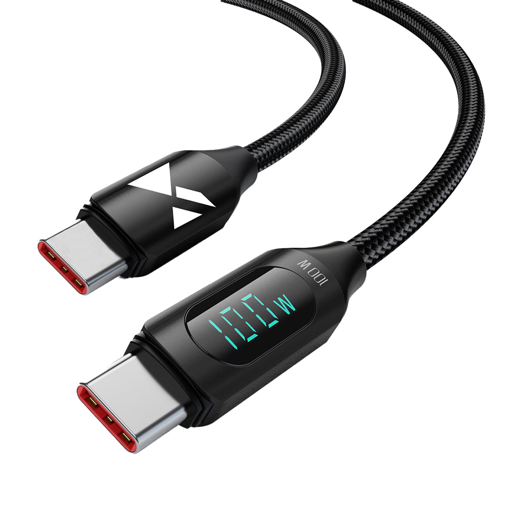 Cabo USB C - USB C Wozinsky WUCCC1 com display PD 100W 1m - preto