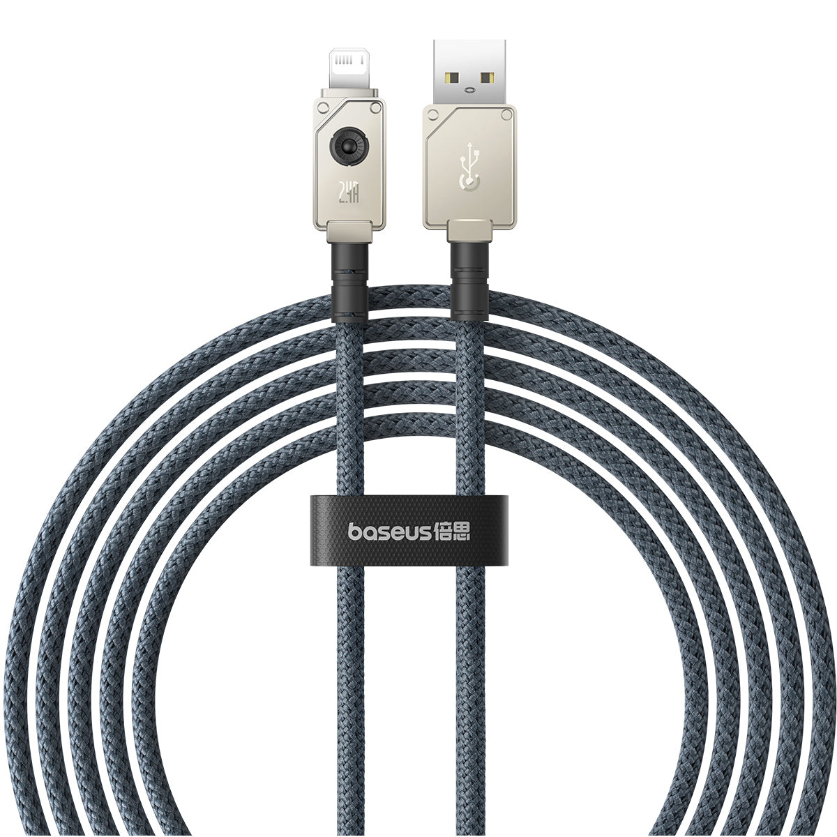Cabo USB - Lightning Baseus Inquebrável 2.4A 480Mb/s 2m - branco