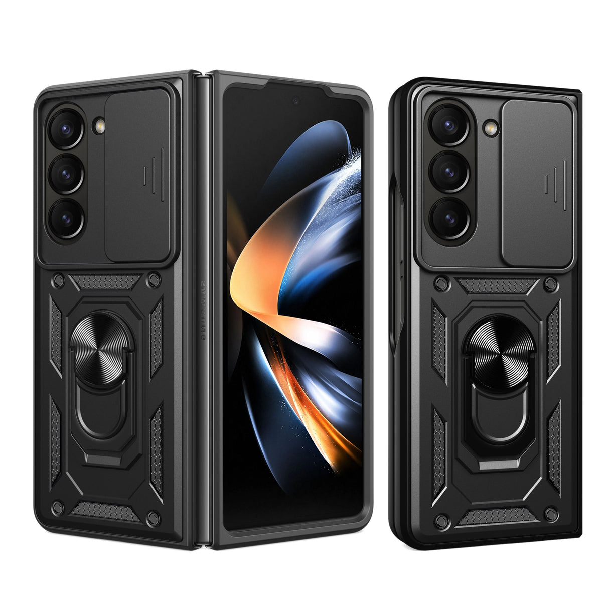 Capa Híbrida Armor Camshield para Z Fold 5 5G com proteção para câmera - preta