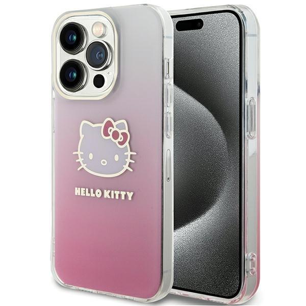 Capa Hello Kitty IML Gradient Electrop Kitty Head para iPhone 15 Pro Max - rosa