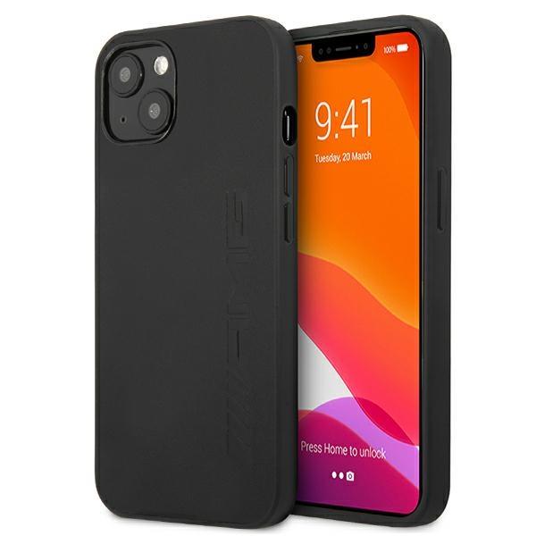 Etui AMG de Couro com Gravação a Quente para iPhone 13 mini - preto