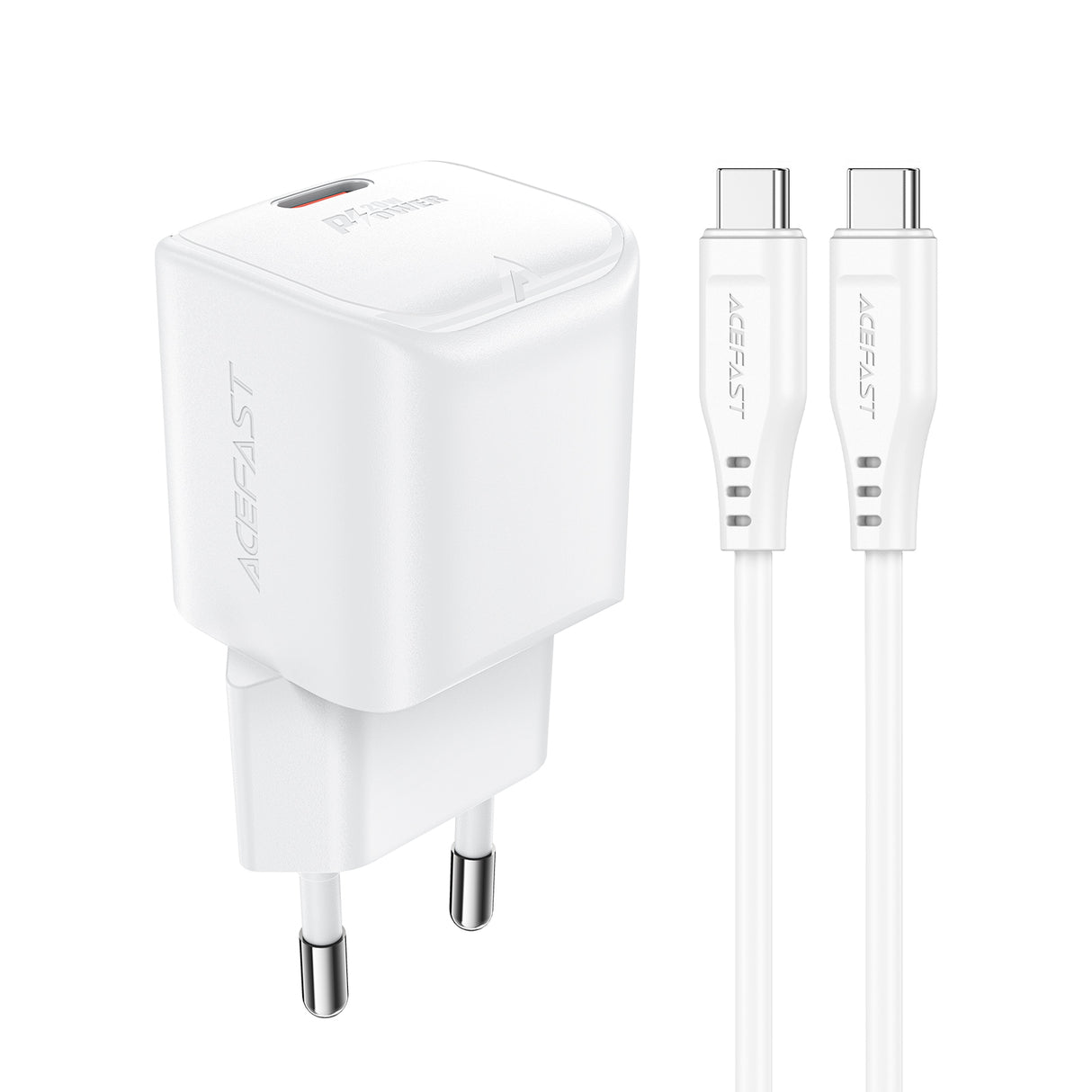 Carregador de Rede Acefast A73 Mini PD 20W GaN + cabo USB-C - branco