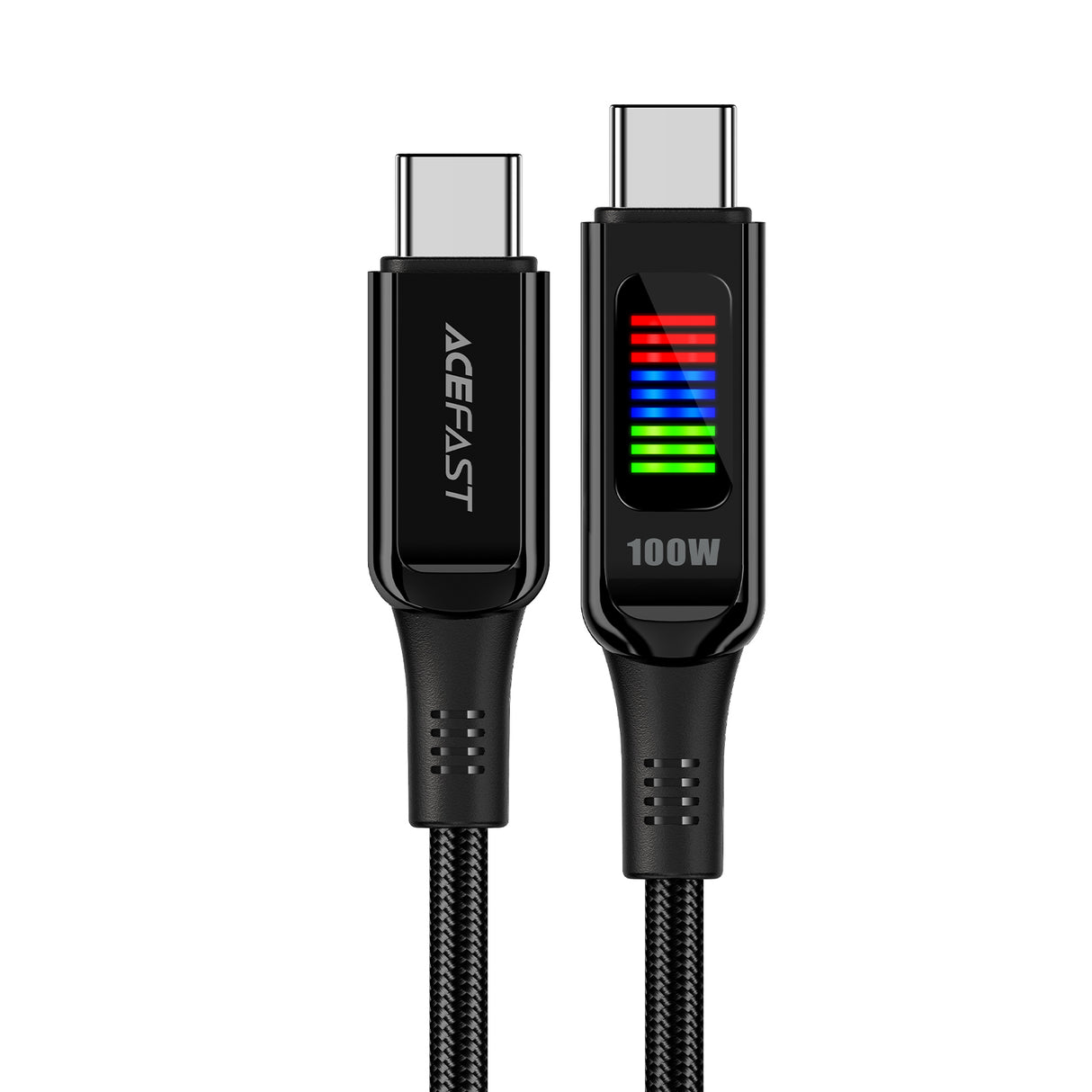 Cabo Acefast C7-03 USB-C para USB-C 100W 1.2m com display - preto