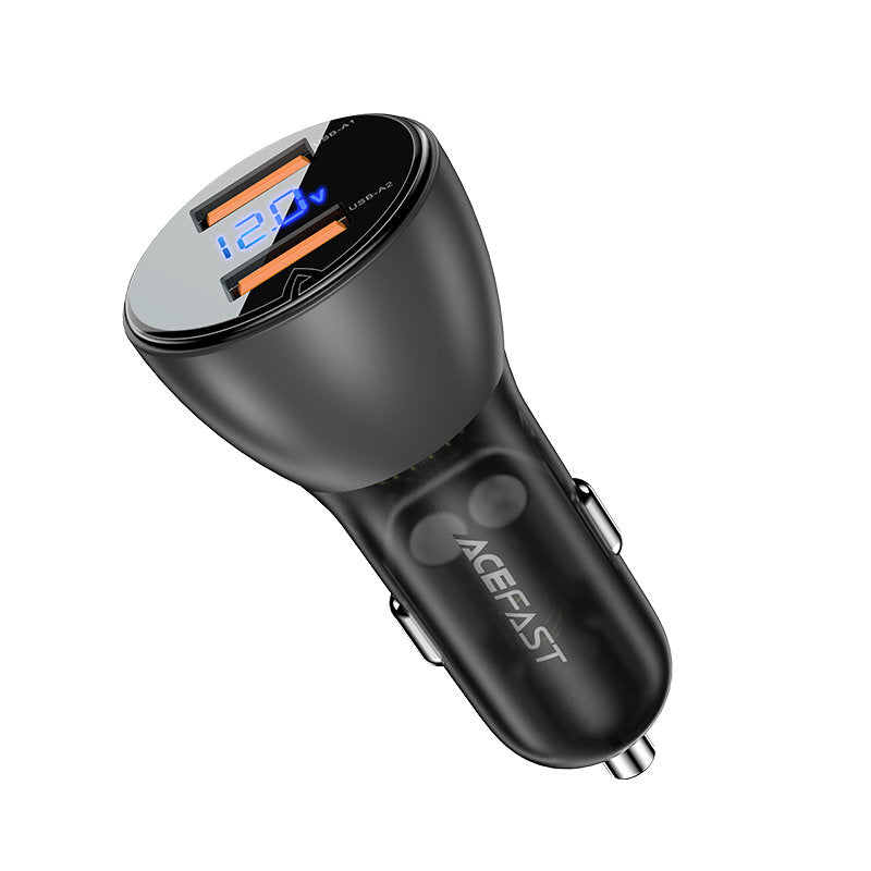 Acefast Carregador de carro 45W 2x USB, QC3.0, AFC, FCP, SCP preto (B7 preto)