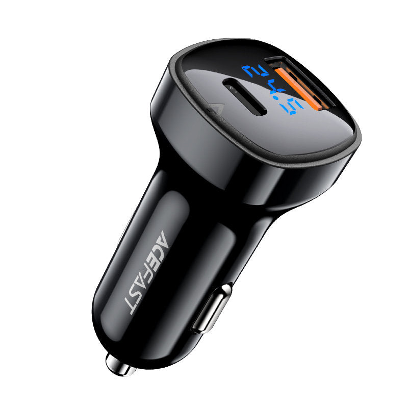 Acefast Carregador de carro 66W USB Tipo C / USB, PPS, Power Delivery, Quick Charge 4.0, AFC, FCP preto (B4 preto)