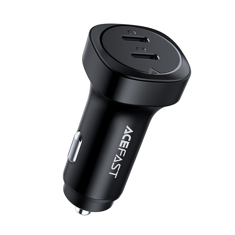 Acefast Carregador de carro 72W 2x USB Tipo C, PPS, Power Delivery, Quick Charge 3.0, AFC, FCP preto (B2 preto)