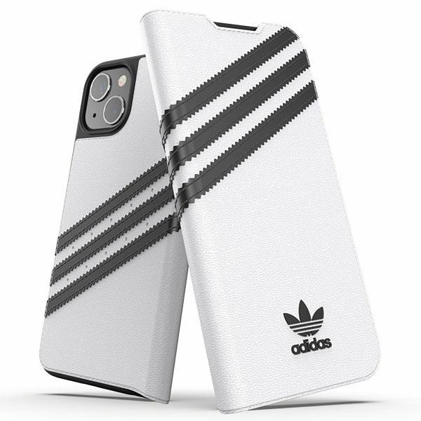 Capa tipo Livro Adidas OR em PU para iPhone 13 - branca e preta