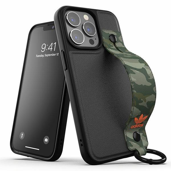 Capa com Alça de Mão Adidas OR para iPhone 13 Pro / iPhone 13 - preto-verde