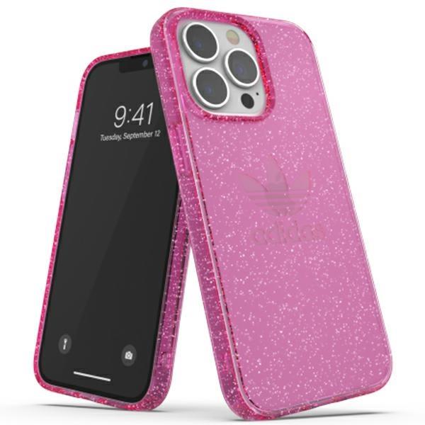 Capa Protetora Transparente com Glitter Adidas OR para iPhone 13 Pro / iPhone 13 - rosa