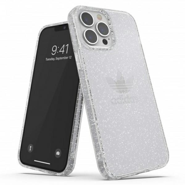 Capa Protetora Transparente com Glitter Adidas OR para iPhone 13 Pro Max - Transparente e Prateada