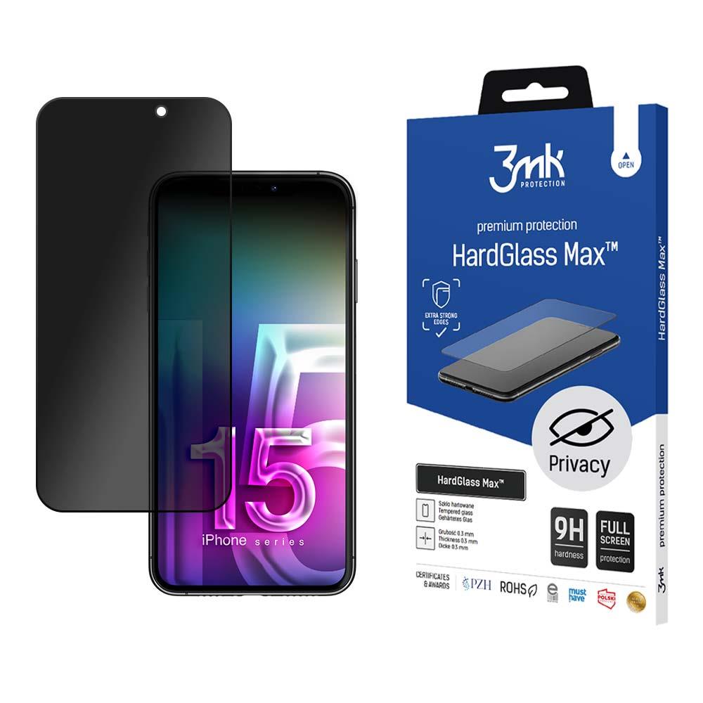 Vidro Privativo 9H 3mk HardGlass Max Privacy™ para iPhone 15