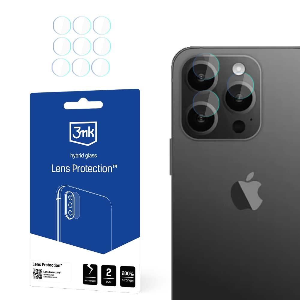 Vidro híbrido 3mk Lens Protection™ para câmera do iPhone 15 Pro