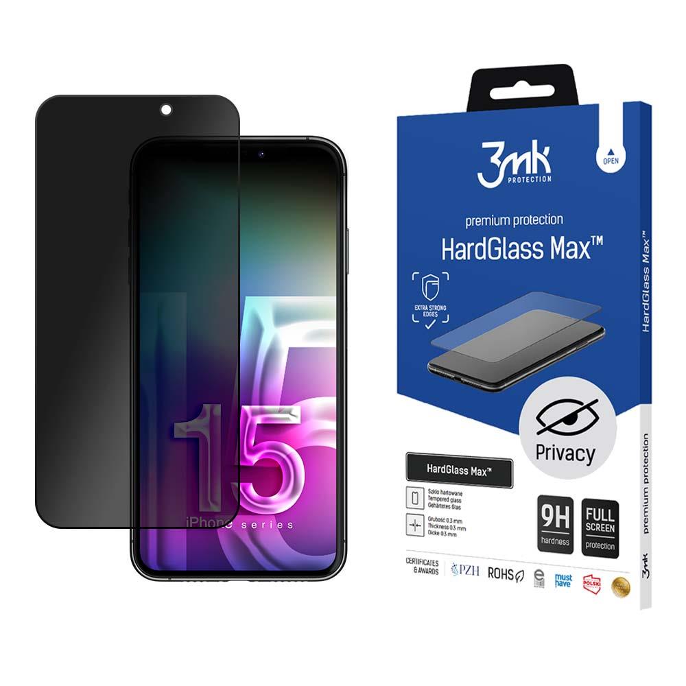 Vidro Privativo 9H 3mk HardGlass Max Privacy™ para iPhone 15 Pro Max