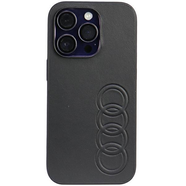 Capa Audi de Couro Sintético para iPhone 14 Pro - preta