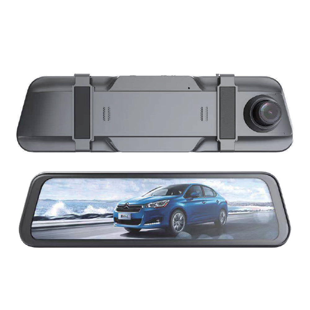 Videogravador automotivo DVR911 em espelho Full HD com sensor G e câmera de ré - cinza