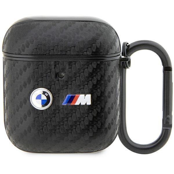 Capa BMW Carbon Double Metal Logo para AirPods 1/2 - preta
