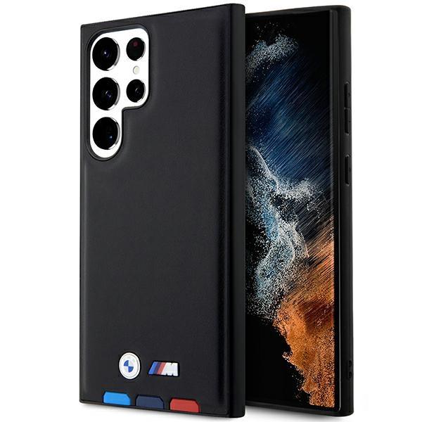 Etui BMW Leather Stamp Tricolor para Samsung Galaxy S23 Ultra - preto