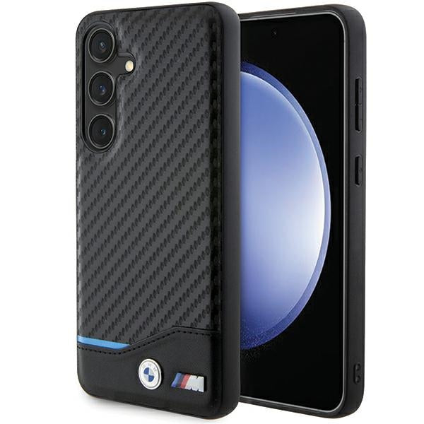 Etui BMW Leather Carbon para Samsung Galaxy S24 - preto