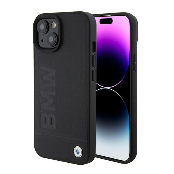 Capa BMW Signature Logo Imprint MagSafe para iPhone 15 - preta
