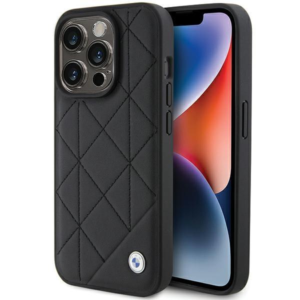 Etui BMW Leather Quilted para iPhone 15 Pro - preto