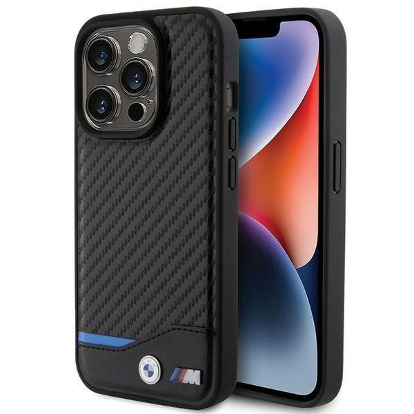 Capa BMW Leather Carbon para iPhone 15 Pro - preta