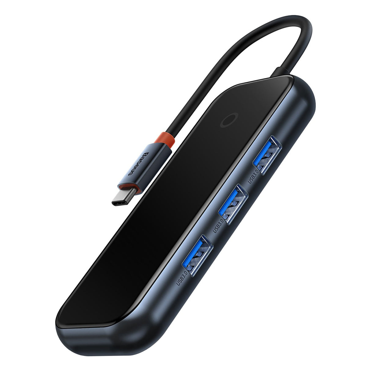 Baseus AcmeJoy HUB com 4 portas (USB-C para 1x USB-C PD&Dados/3x USB3.0) na cor cinza escuro (WKJZ010013)