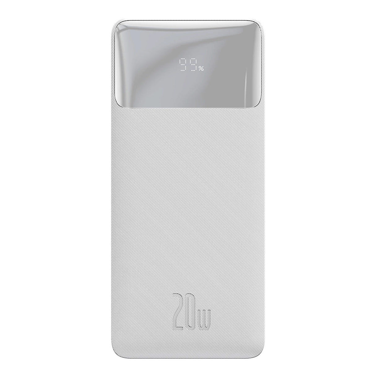 Baseus Bipow powerbank com carregamento rápido 20000mAh 20W branco (Edição Internacional) + cabo USB-A para Micro USB 0.25m branco (PPBD050302)