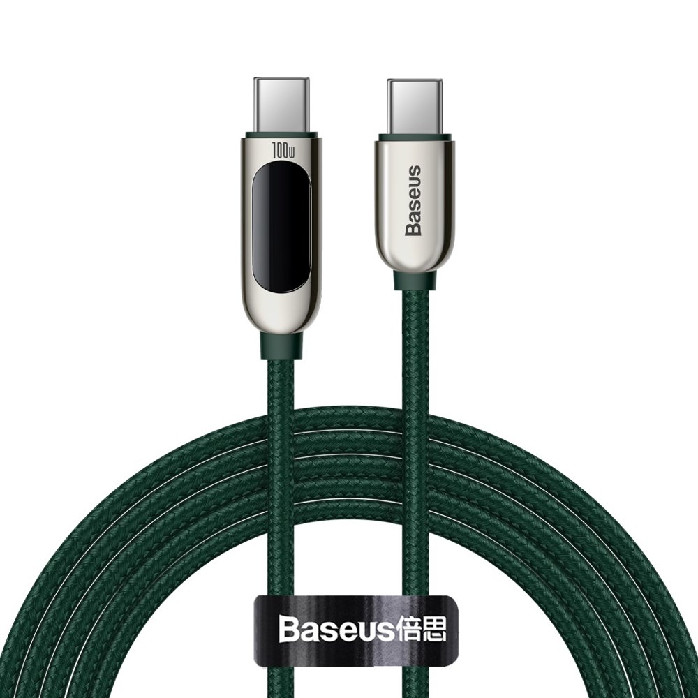 Cabo Baseus CATSK-C06 USB-C para USB-C PD QC 100W 5A 480Mb/s 2m - verde