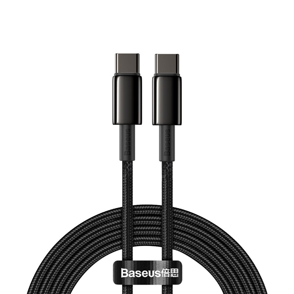 Cabo Baseus CATWJ-01 USB-C - USB-C PD QC 100W 5A 1m - preto