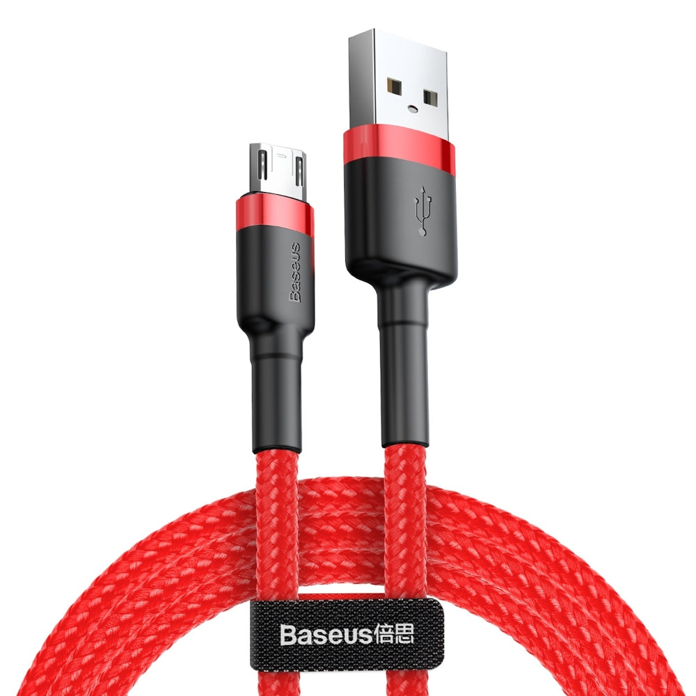 Baseus Cafule Cable cabo de nylon resistente USB / micro USB QC3.0 2.4A 0,5M preto-cinza (CAMKLF-AG1)