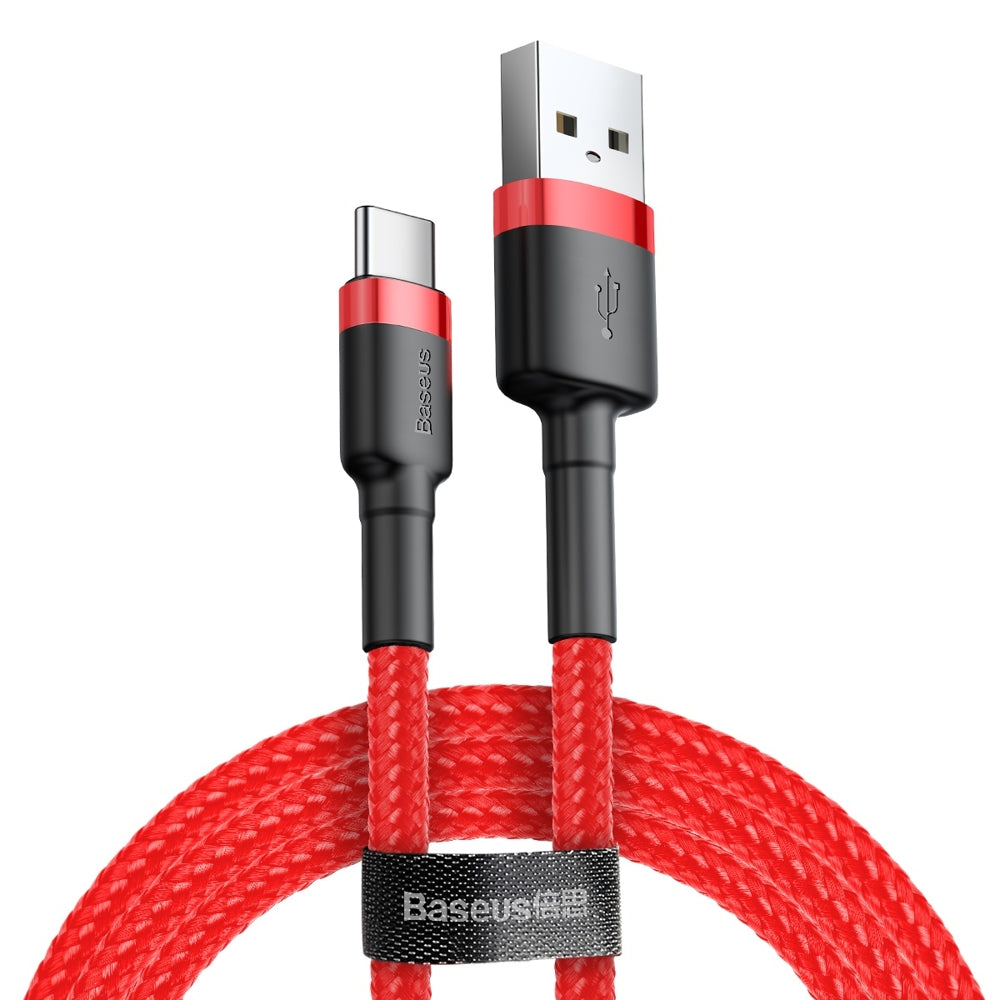 Baseus Cafule Cable cabo de nylon resistente USB / micro USB 1.5A 2M preto-vermelho (CAMKLF-C91)