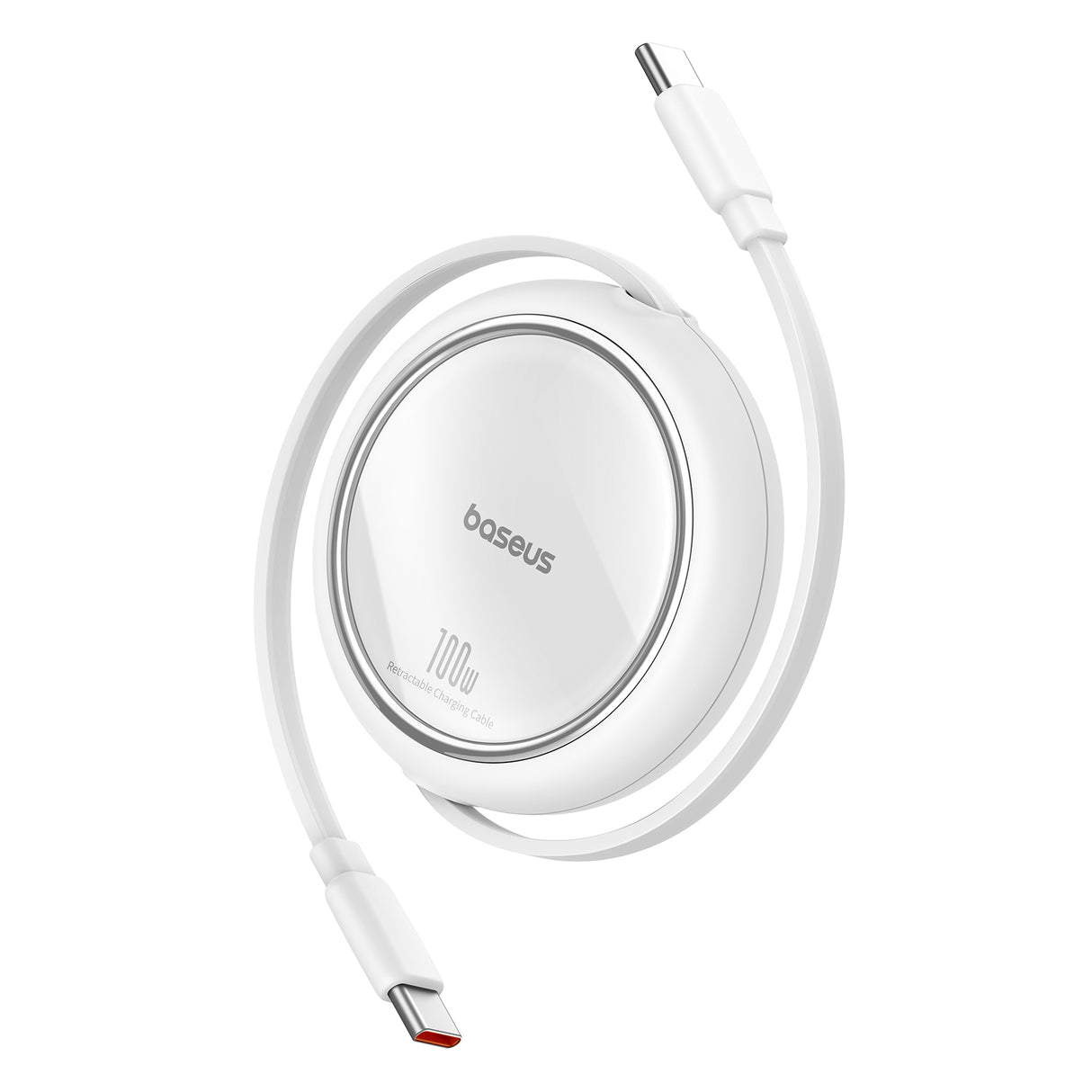 Cabo retrátil Baseus Free2Draw Mini USB-C para USB-C 100W 1m - branco