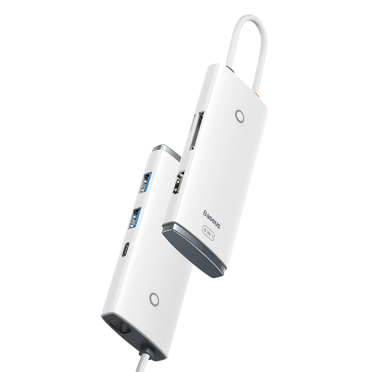 Série Lite da Baseus, HUB multifuncional USB Tipo C - 2 x USB 3.0 / USB Tipo C PD / HDMI 1.4 / SD/TF branco (WKQX050102)