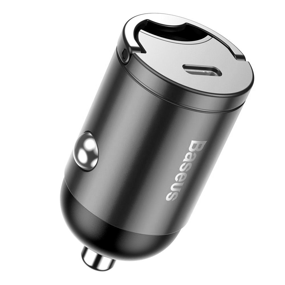 Baseus Tiny Star mini carregador de carro inteligente USB 30W Quick Charge 3.0 cinza (VCHX-A0G)