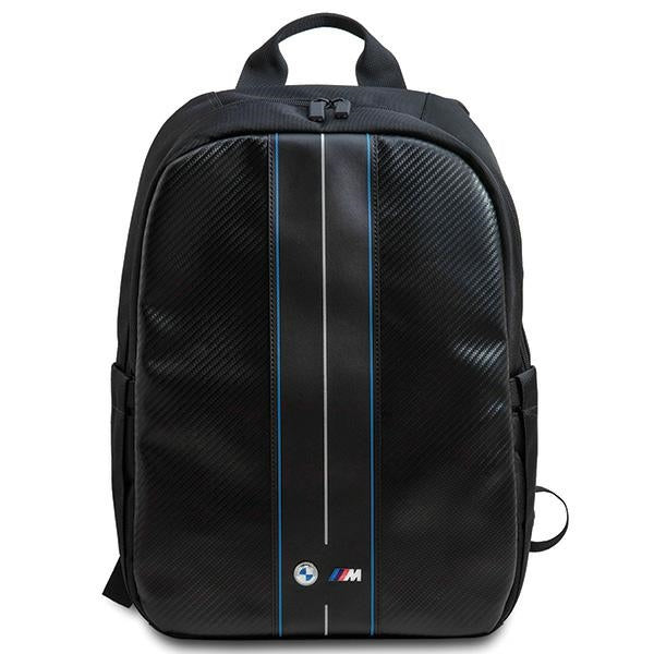 "Mochila BMW Carbon & Blue Stripe para laptop de 16" - preta"