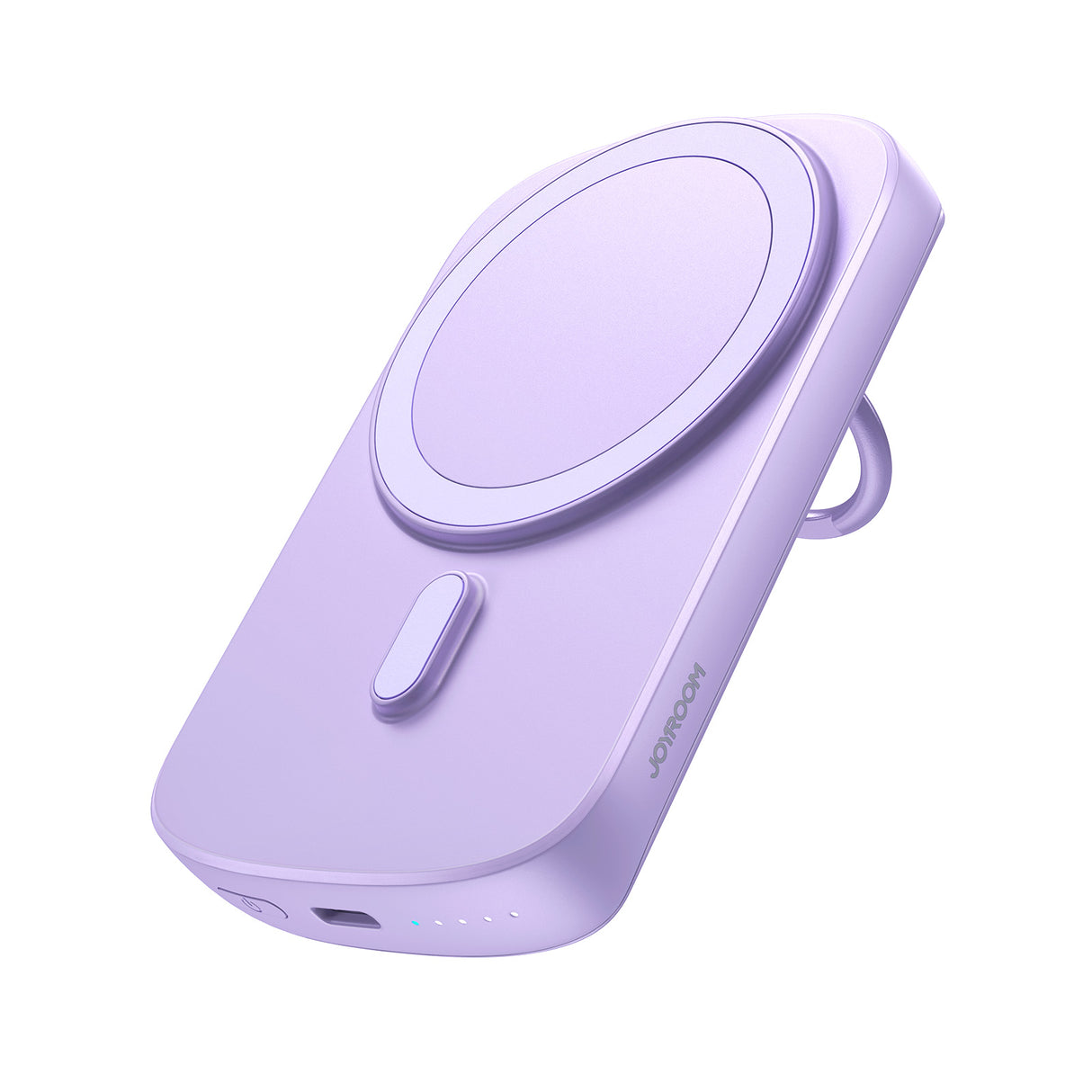 Powerbank sem fio 6000mAh Joyroom JR-W030 20W MagSafe com anel e suporte - roxo