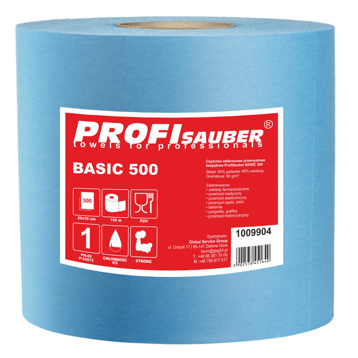 Pano de limpeza industrial não tecido sem poeira ProfiSauber BASIC 500