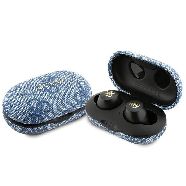 Fones de ouvido Bluetooth TWS Guess 4G Metal com estação de acoplamento ENC - azul
