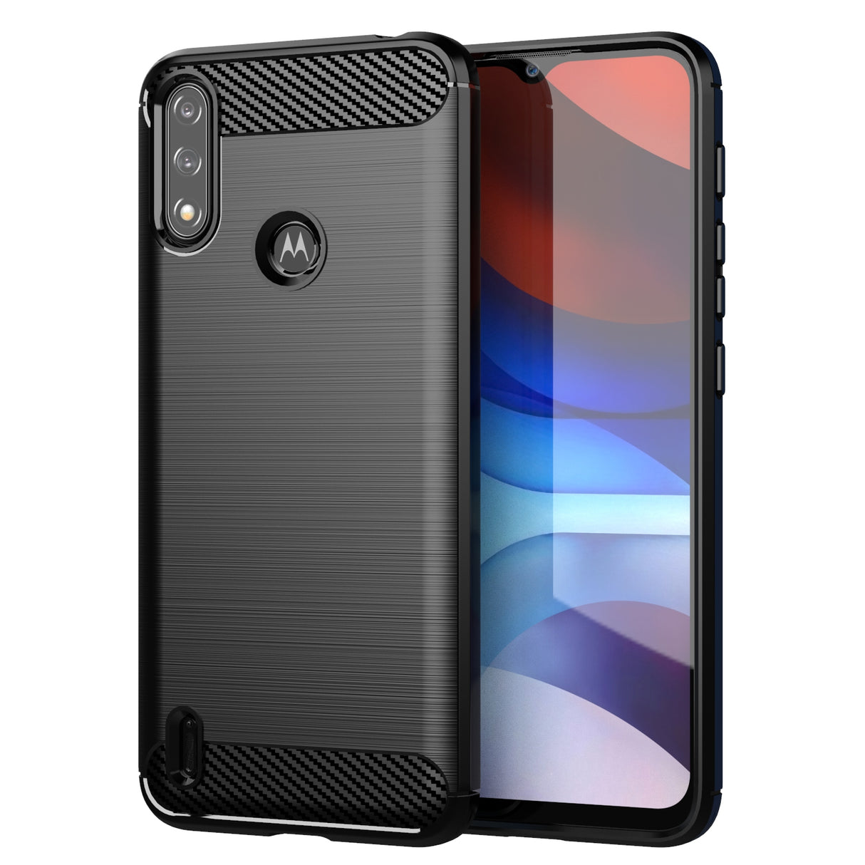 Capa de Carbono flexível para Motorola Moto E7i Power preta