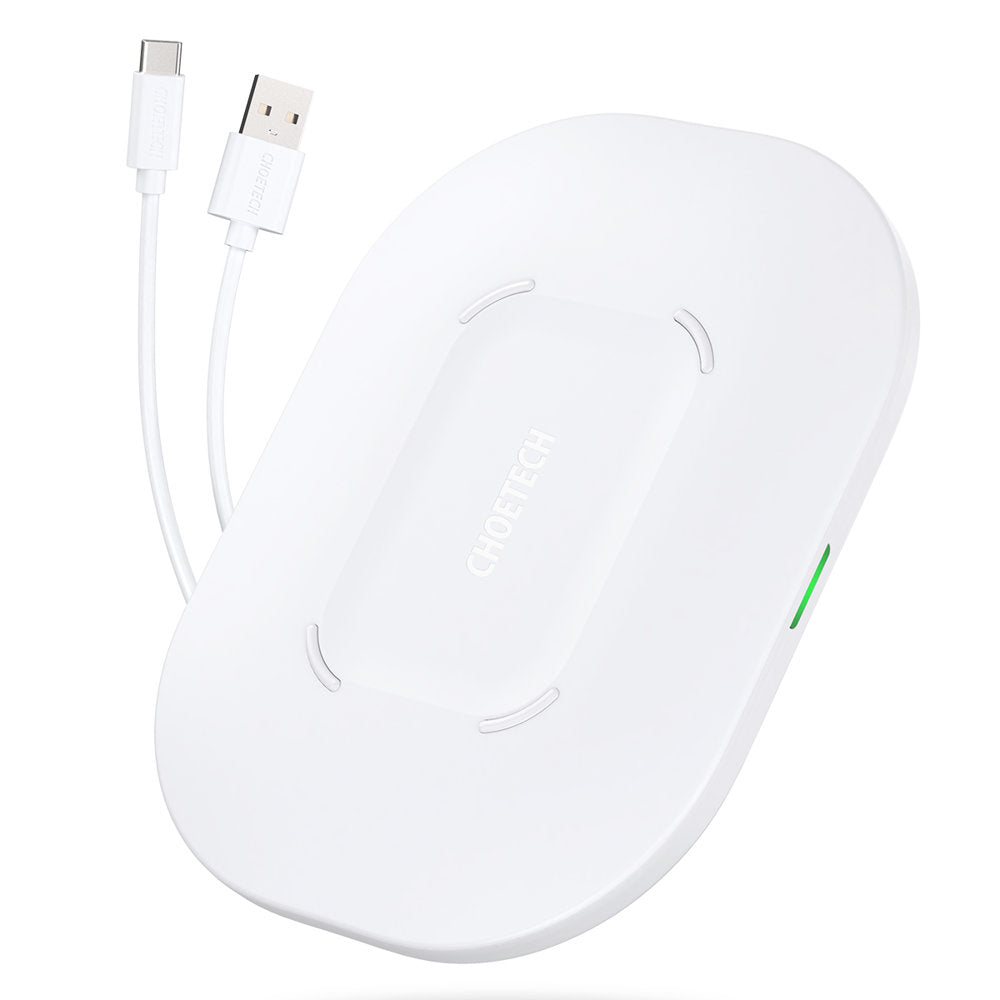 Choetech Carregador Sem Fio Qi 15W + Cabo USB - USB Tipo C 1m Branco (T550-F-V2)