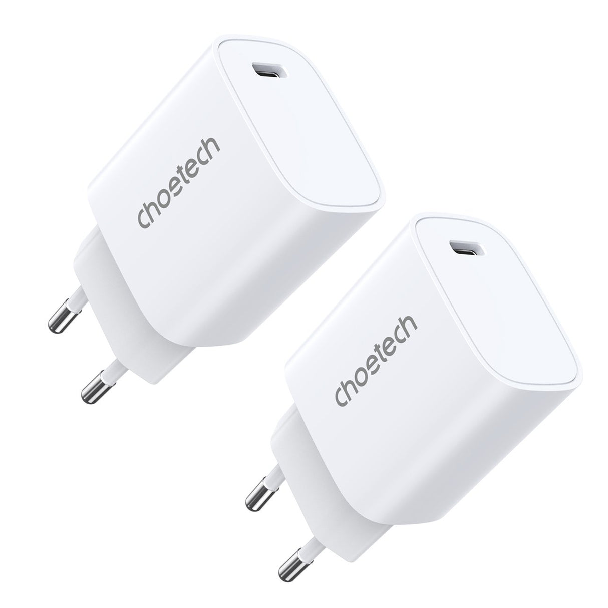 Choetech conjunto de carregadores de rede Q5004 20W PD iPhone 12/13 branco (2 peças)