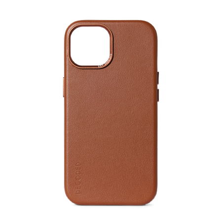 Capa de Couro Decoded com MagSafe para iPhone 15 - castanho