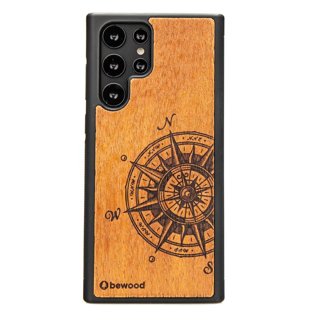 Estojo de madeira Bewood Traveler Merbau para Samsung Galaxy S22 Ultra
