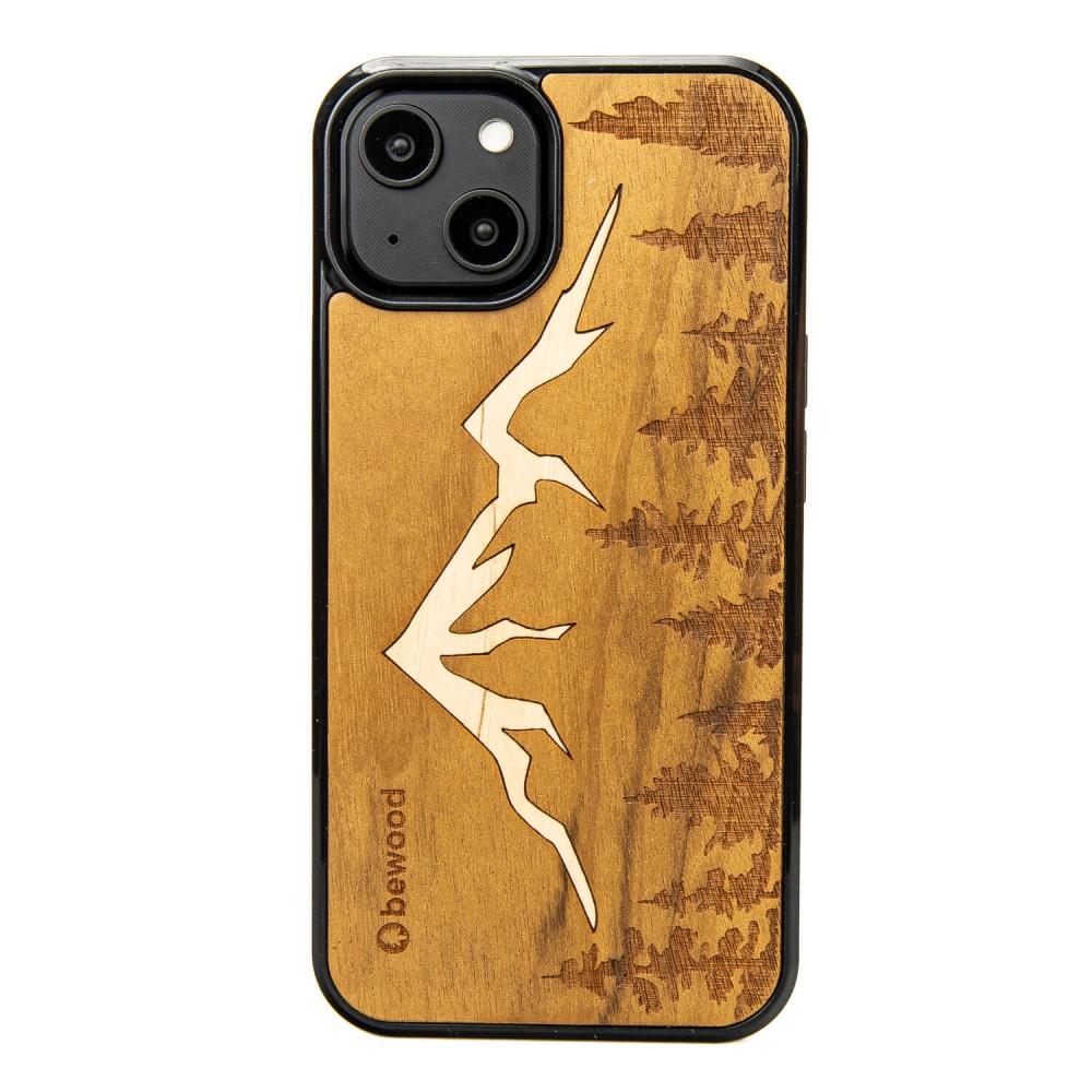 Estojo de madeira para iPhone 15 Bewood Imbuia Montanhas