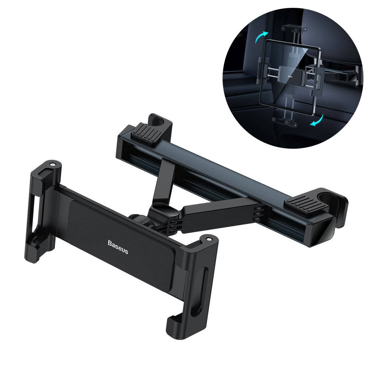 Baseus JoyRide Pro suporte para carro para telefone/tablet no encosto de cabeça preto