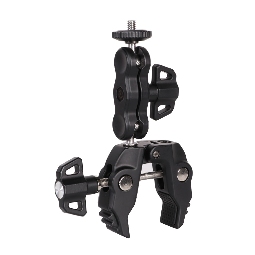 Suporte para telefone e câmera esportiva com grampo.