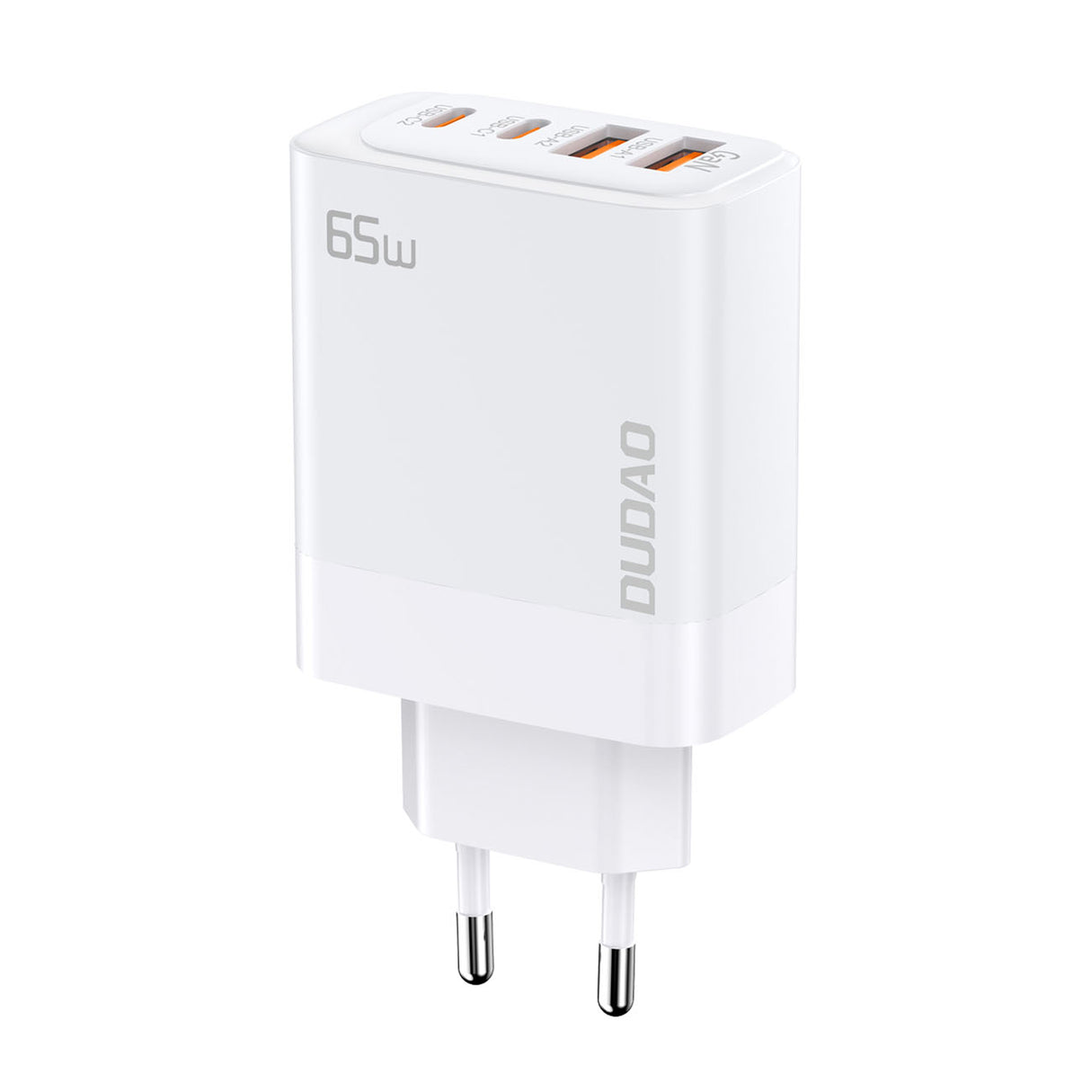 Carregador de Rede GaN Dudao A65EU 2xUSB-A / 2xUSB-C PD 65W - branco